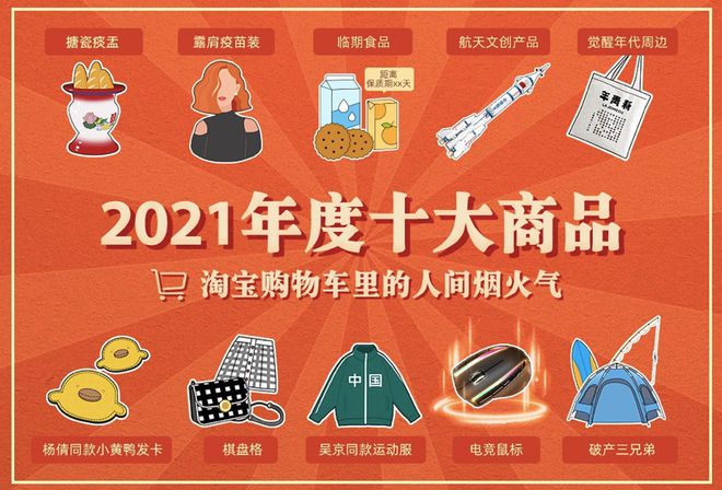 淘宝发布“2021年度十大商品”，露肩“疫苗装”、觉醒年代周边等高票入选