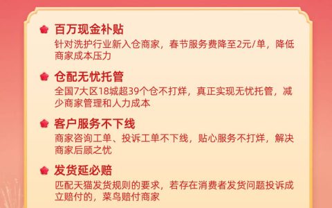 菜鸟加码春节物流服务保障，面向洗护行业推出百万现金补贴