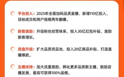 淘宝直播：2025年再投110亿 推动成交和用户规模两年翻番